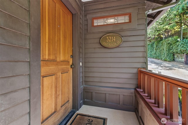 view of doorway to property