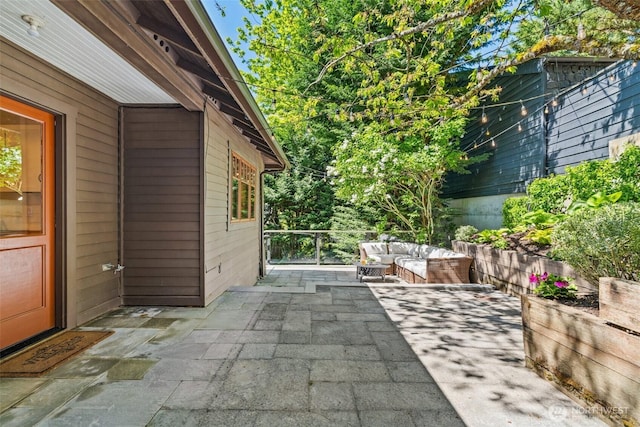 view of patio / terrace featuring an outdoor hangout area