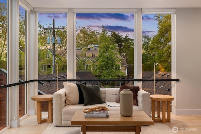 sunroom / solarium with a healthy amount of sunlight