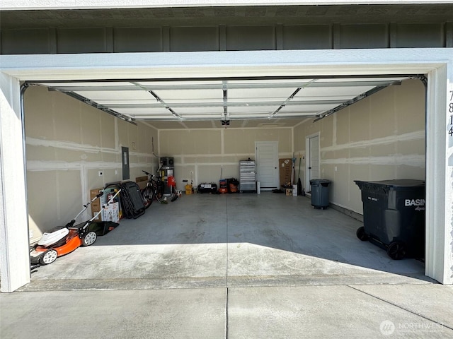garage with electric panel