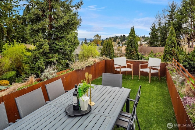 exterior space featuring fence private yard and outdoor dining space