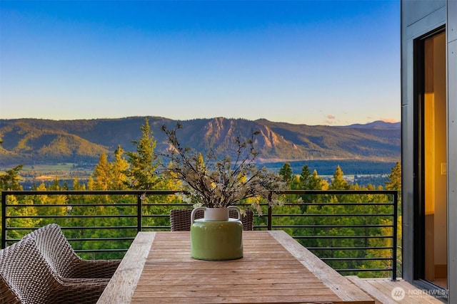 exterior space with a mountain view
