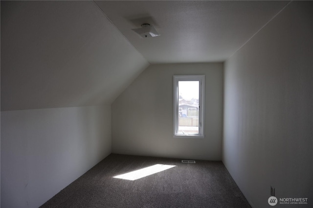 422 Chenault Ave, Hoquiam, WA 98550 - additional living space featuring visible vents, carpet flooring, and vaulted ceiling