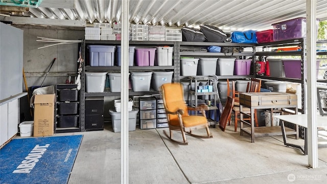 view of storage area