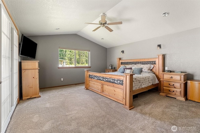 12430 Brooks St SW, Olympia, WA 98512 - bedroom with ceiling fan, carpet, and lofted ceiling