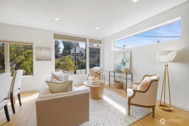 3236 W Government Way, Seattle, WA 98199 - sitting room with baseboards, recessed lighting, and wood finished floors