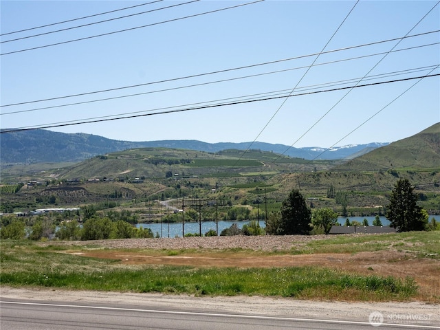 mountain view with a water view