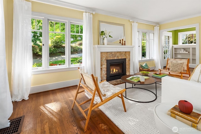 interior space with visible vents, a wealth of natural light, and french doors