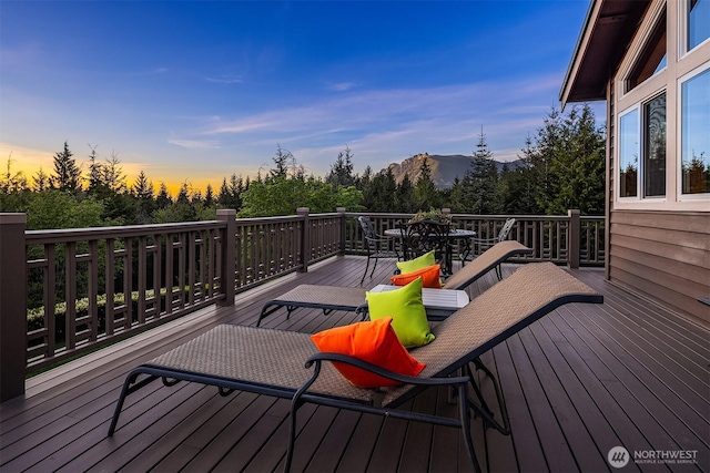 15803 Uplands Way SE, North Bend, WA 98045 - wooden terrace with a mountain view