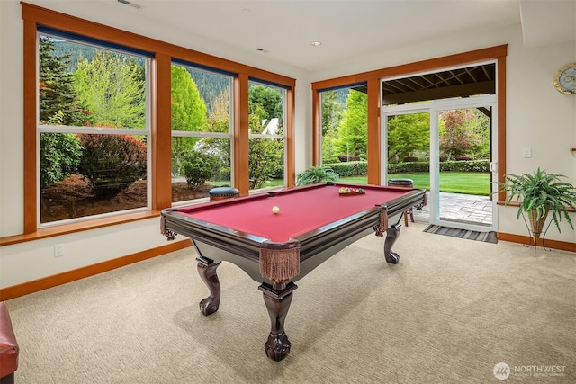 15803 Uplands Way SE, North Bend, WA 98045 - recreation room with baseboards, healthy amount of natural light, and carpet floors