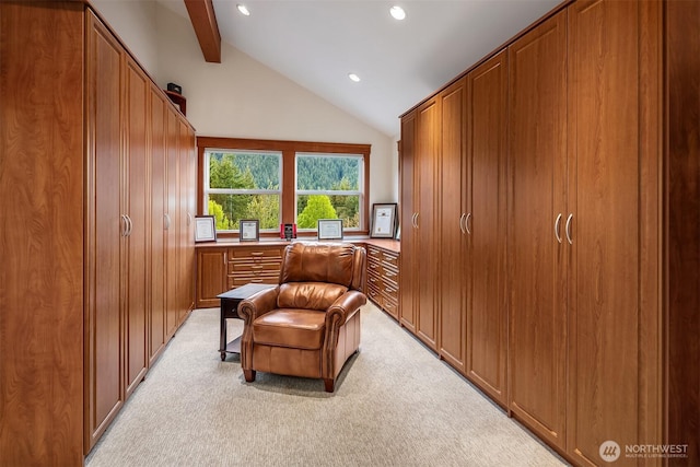15803 Uplands Way SE, North Bend, WA 98045 - living area featuring light carpet and recessed lighting
