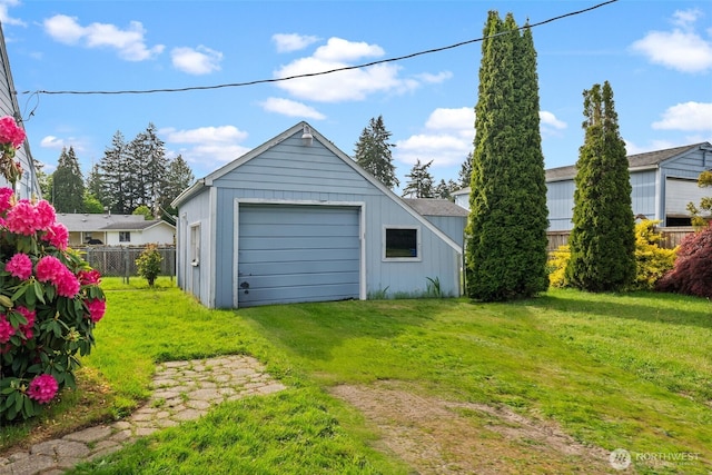 detached garage with driveway
