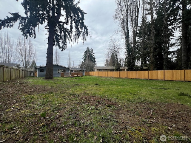 view of yard with fence