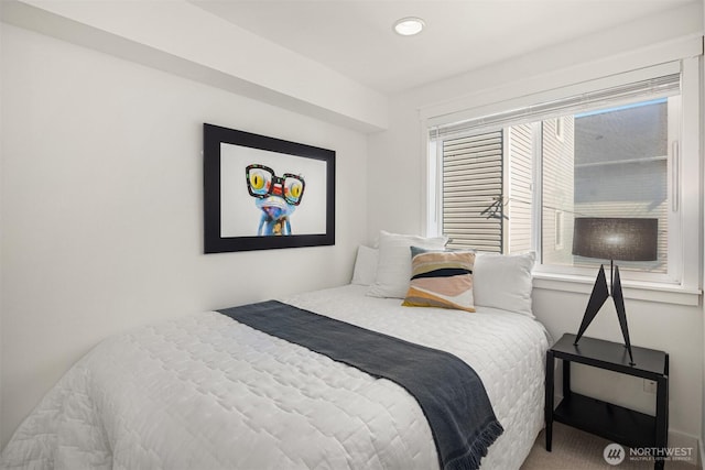 bedroom featuring recessed lighting
