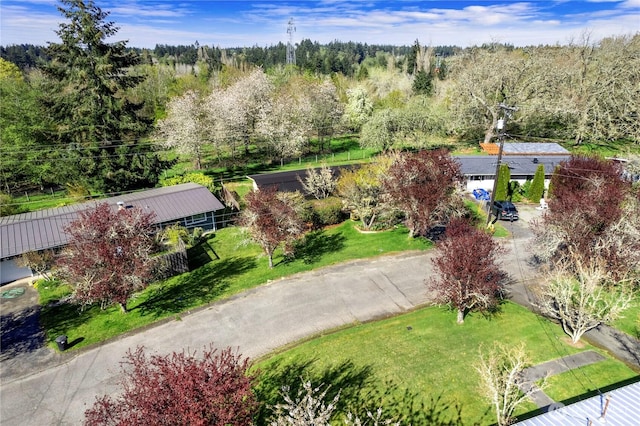 aerial view with a view of trees
