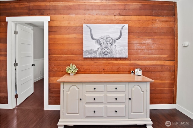 1517 Pioneer Hwy, Silvana, WA 98287 - interior details with wooden walls, baseboards, and wood finished floors