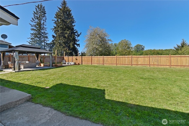 1517 Pioneer Hwy, Silvana, WA 98287 - view of yard featuring a gazebo, a fenced backyard, and a patio