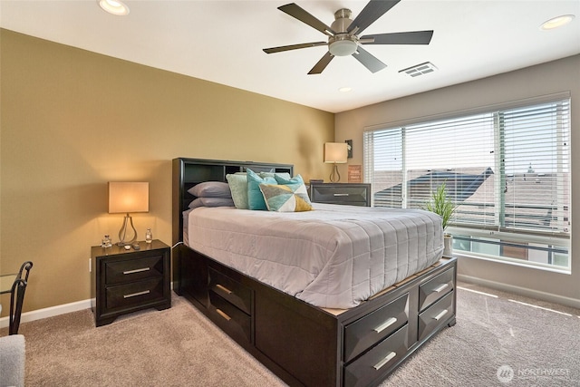 13146 83rd Ln S, Seattle, WA 98178 - bedroom featuring recessed lighting, baseboards, visible vents, and light carpet