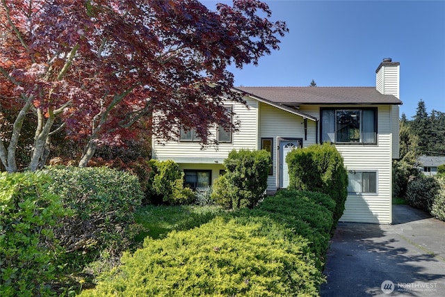 1917 E 60th St, Tacoma, WA 98404 - bi-level home featuring a chimney