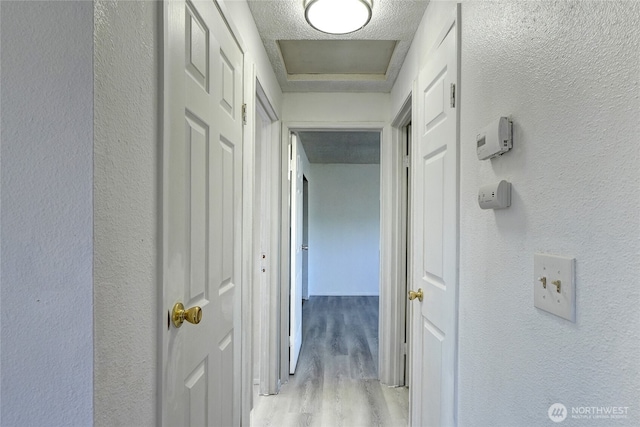 1917 E 60th St, Tacoma, WA 98404 - corridor featuring a textured wall and light wood-type flooring