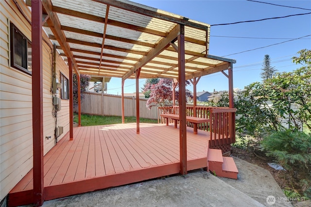 1917 E 60th St, Tacoma, WA 98404 - deck with a pergola, fence, and a patio