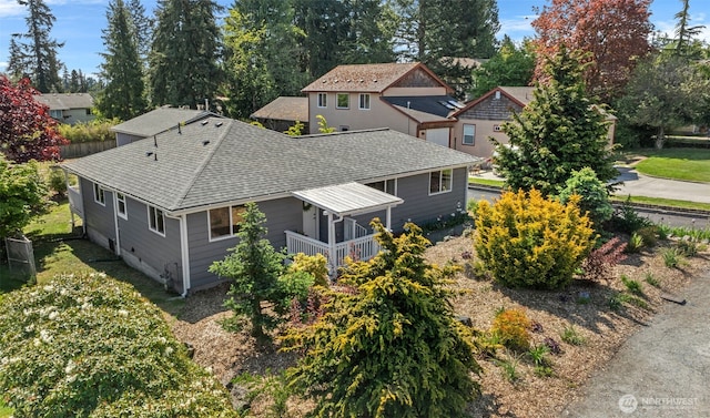 view of subject property
