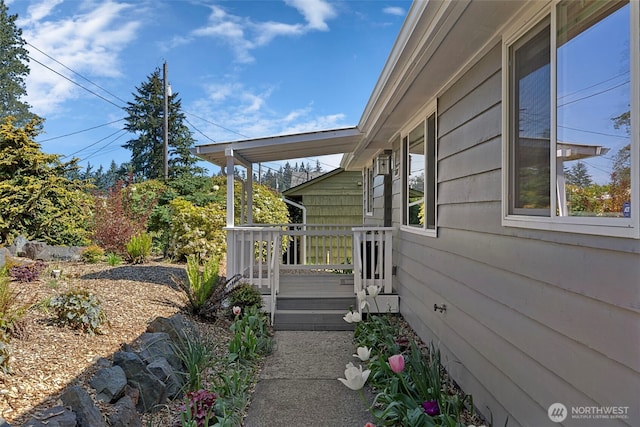 view of home's exterior with a deck