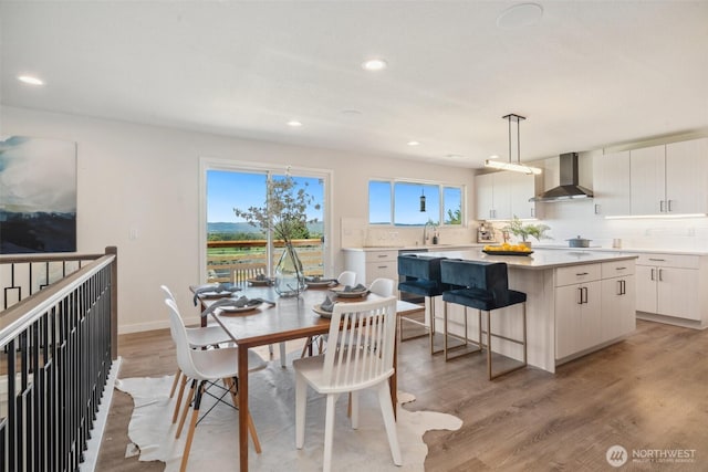 6409 NW 202nd Cir, Ridgefield, WA 98642 - dining space with recessed lighting, light wood-style floors, and baseboards