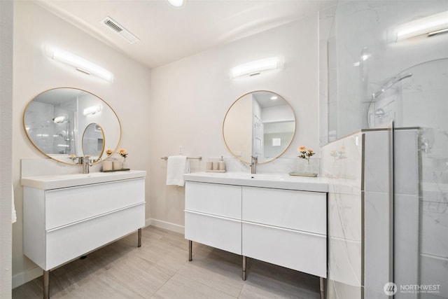 6409 NW 202nd Cir, Ridgefield, WA 98642 - full bath featuring vanity, a shower, baseboards, and recessed lighting
