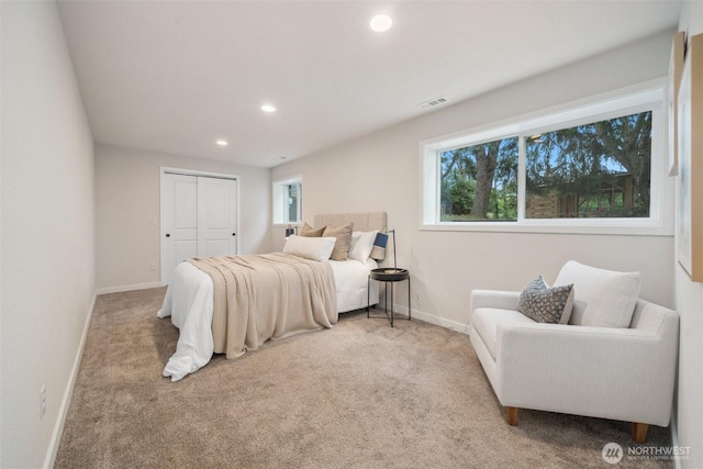 6409 NW 202nd Cir, Ridgefield, WA 98642 - carpeted bedroom featuring recessed lighting, baseboards, and a closet