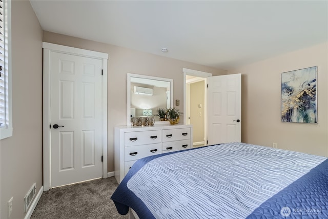 22606 NE 14th Dr, Sammamish, WA 98074 - carpeted bedroom featuring an AC wall unit, baseboards, and visible vents