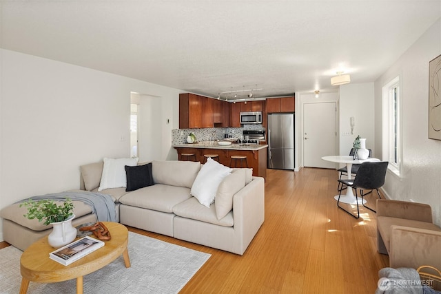 1751 NW 58th St Unit 4, Seattle, WA 98107 - living area with rail lighting, plenty of natural light, and light wood finished floors
