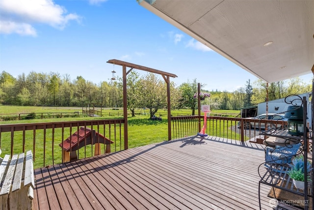 584 Gish Rd, Onalaska, WA 98570 - deck featuring a lawn and fence