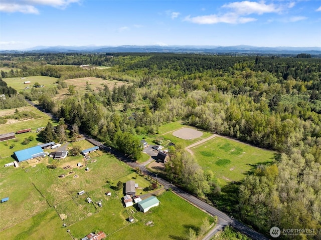 584 Gish Rd, Onalaska, WA 98570 - birds eye view of property with a mountain view and a forest view
