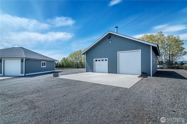 view of detached garage