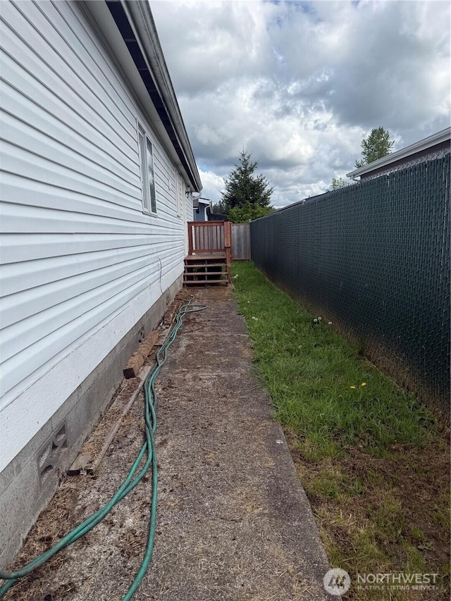 view of yard featuring fence
