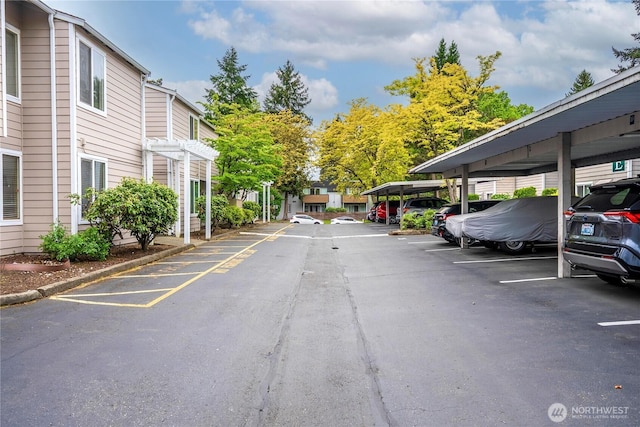 view of covered parking lot