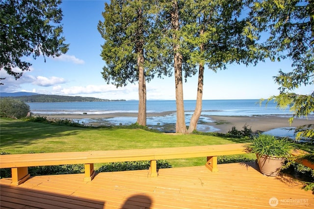 3003 Haxton Way, Bellingham, WA 98226 - deck featuring a water view and a lawn
