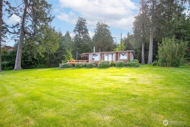 3003 Haxton Way, Bellingham, WA 98226 - view of green lawn with a deck