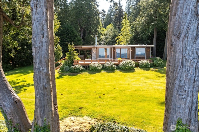 3003 Haxton Way, Bellingham, WA 98226 - view of front of house with a front yard and a deck