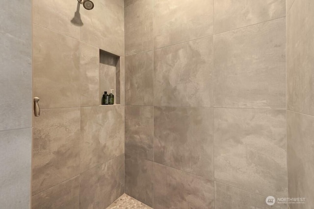 room details with a tile shower