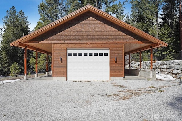 view of garage