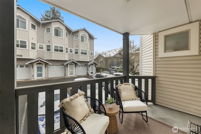 balcony with a residential view