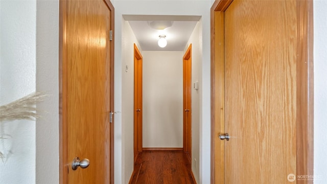hallway with wood finished floors