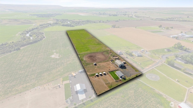 aerial view featuring a rural view