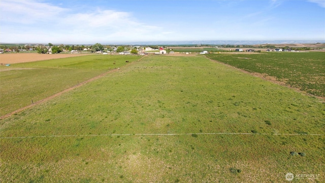 drone / aerial view with a rural view
