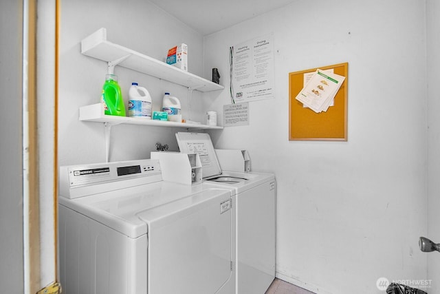 community laundry room with washer and clothes dryer