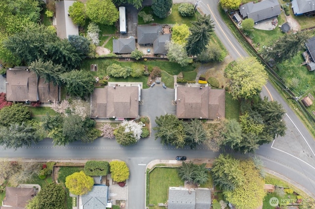 aerial view with a residential view