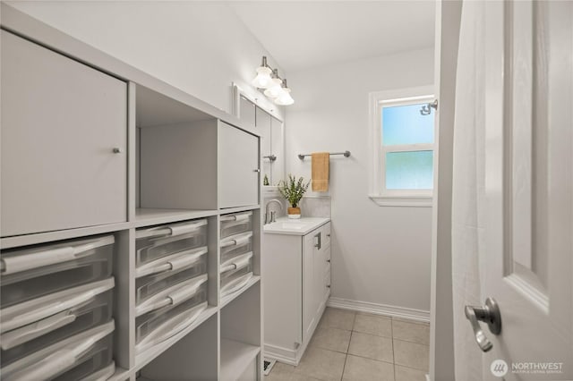 7295 Navajo Trl NE, Bremerton, WA 98311 - full bathroom featuring vanity, tile patterned flooring, and baseboards
