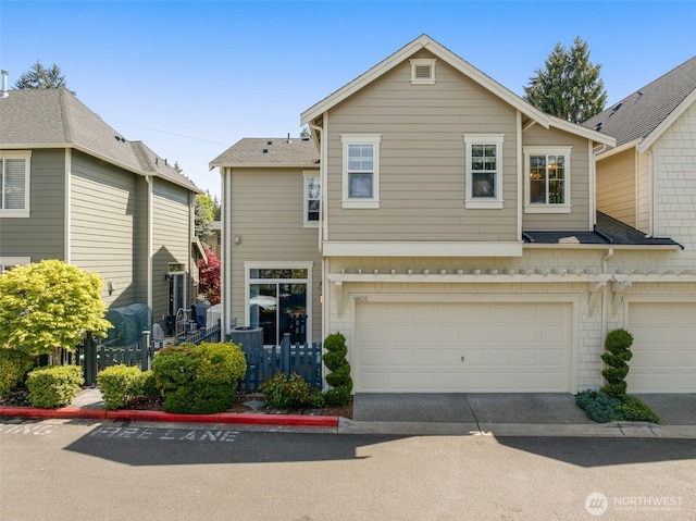 view of front of property featuring a garage